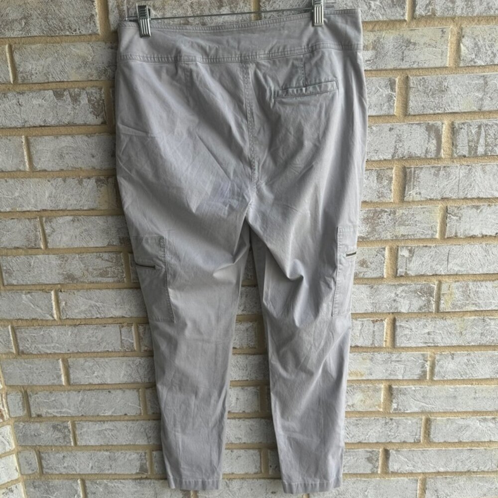 Eileen Fisher Light Gray Zipper Pockets Ankle Zip Cargo Pants Women's Size S. - Picture 2 of 9